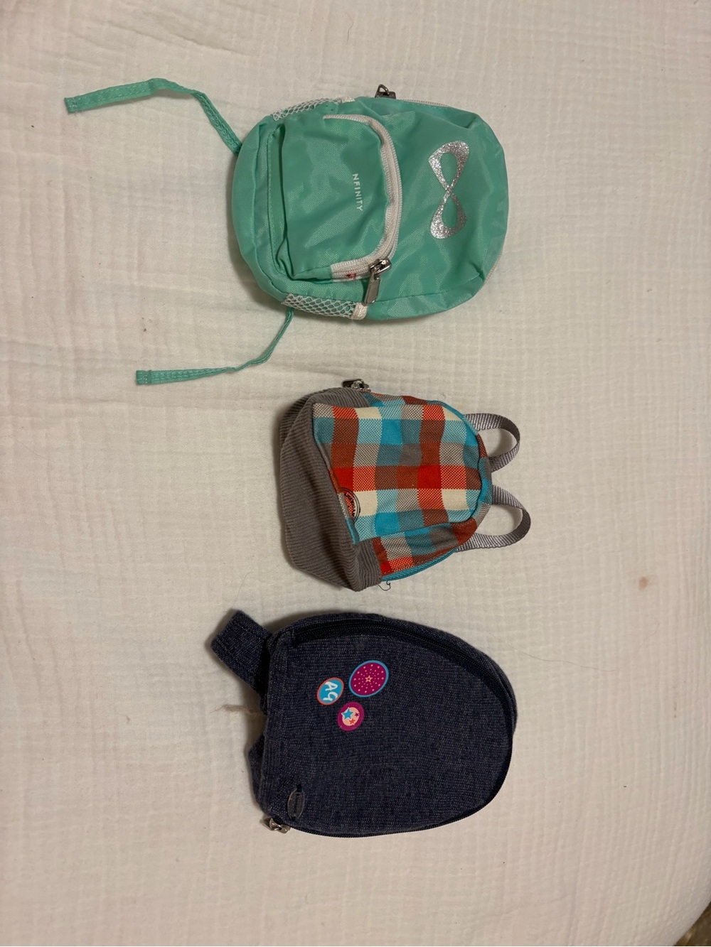 American Girl DollConverse Mint Green Kids Mini Backpack with Glitter Bow Accent